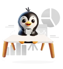 Penguin is looking on on-page SEO on a mobile phone.